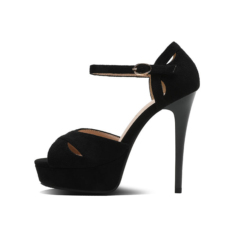 Sexy Stiletto Plateau Sandalen – Offene High Heels für Damen